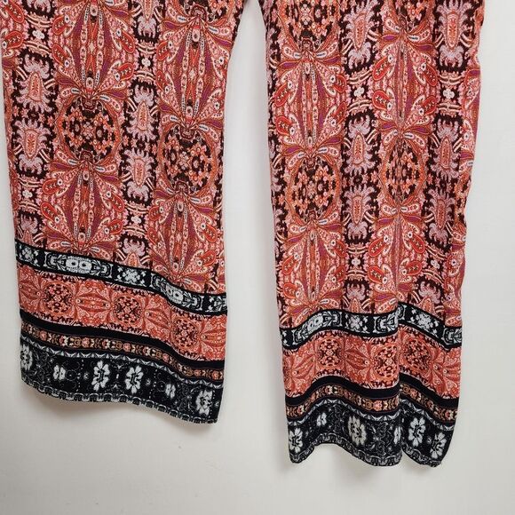 Purple Snow Wide Leg Jumpsuit Bohemian Ethnic Print Palazzo Spaghetti Straps M - Picture 10 of 15